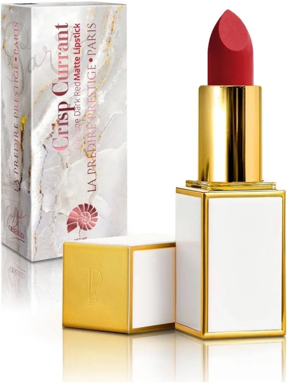 La Prestige Paris Crisp Currant Prestige Dark Red Matte Lipstick MATTE09